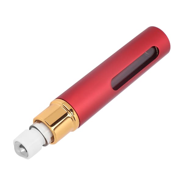 Mini påfyllbar parfymflaska Alumite Synlig Bärbar Läcksäker Tom Roll On-flaska 10ml Röd