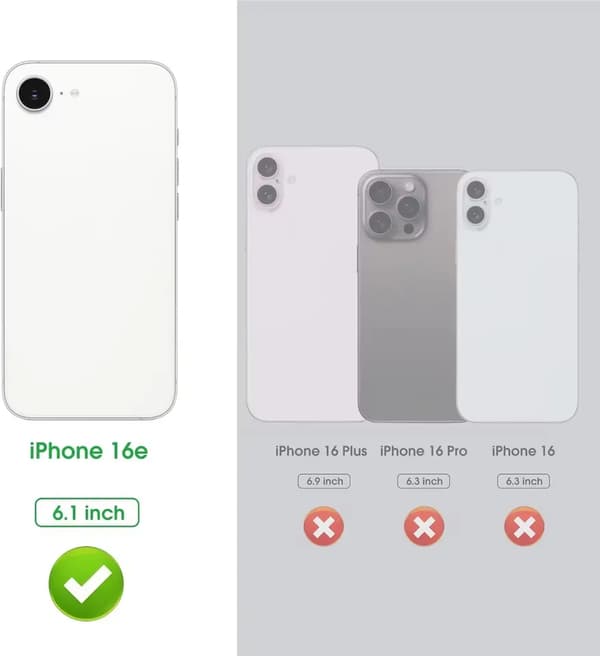 【NX】Yhteensopiva iPhone 16E -lompakkokotelo - Musta