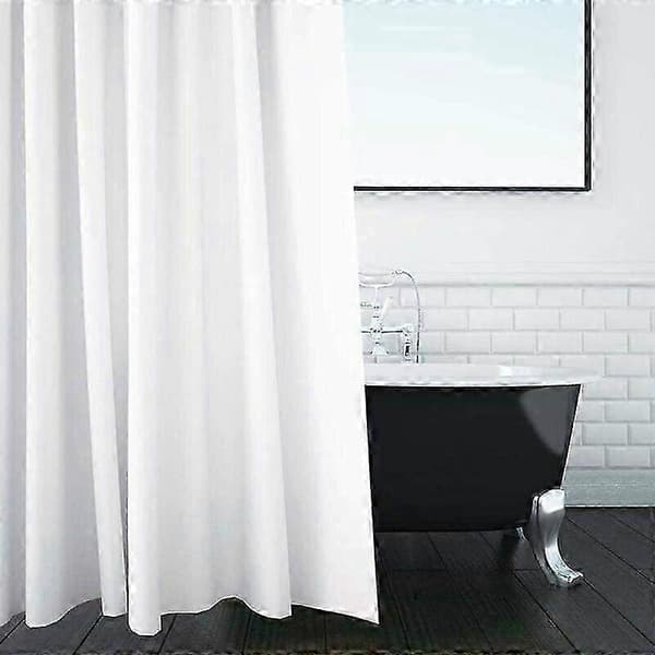 Extra Lång Vit Duschdraperi - 180 x 220 cm Enfärgad Design för Snygg Badrumsinredning & Sekretess