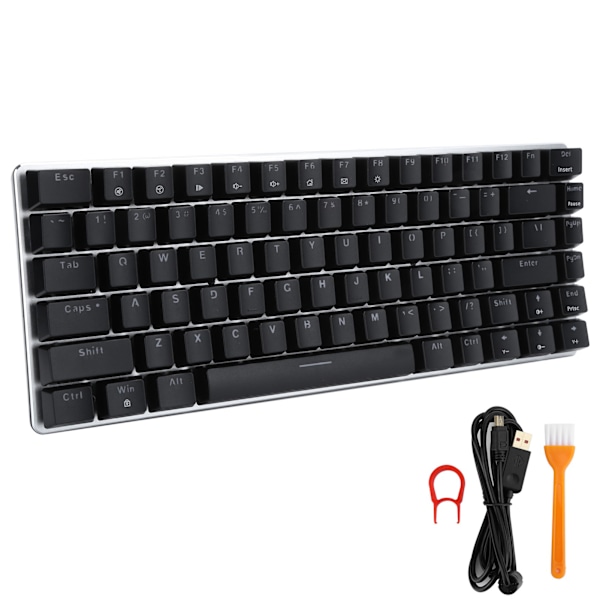 Ajazz Mechanical Keyboard 82 Key Gamer PC Bärbar dator USB-spelutrustning AK33Blue Switch Svart tangentbord Vitt ljus