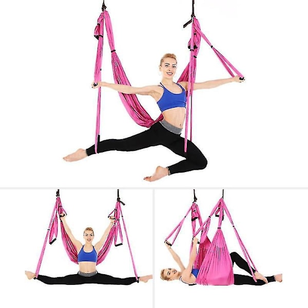 Silkesväng för yoga, set för förbättrade yoga-inversioner och core-styrka - Royal Blue