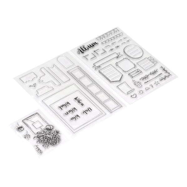 3 stk. klare stempler DIY Interessant Holdbar Gjenbrukbar TPR Materiale Transparent Utseende Preging Scrapbooking Verktøy