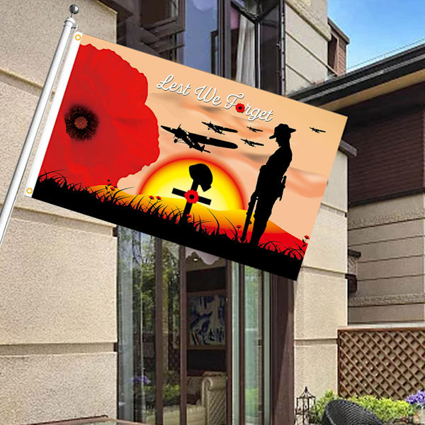 90 x 150 cm Remembrance Day Banner Flagga för Hus Utomhus Flagga Enkellager Polyester Banner
