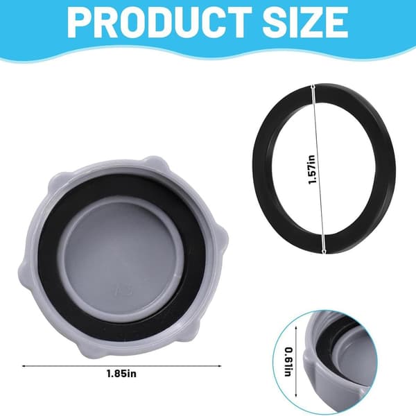 2-pack Bestway P6H1158 dräneringsventilslock, poolskydd, reservdelar för ovanmarkspool P6H1158ASS16 grey