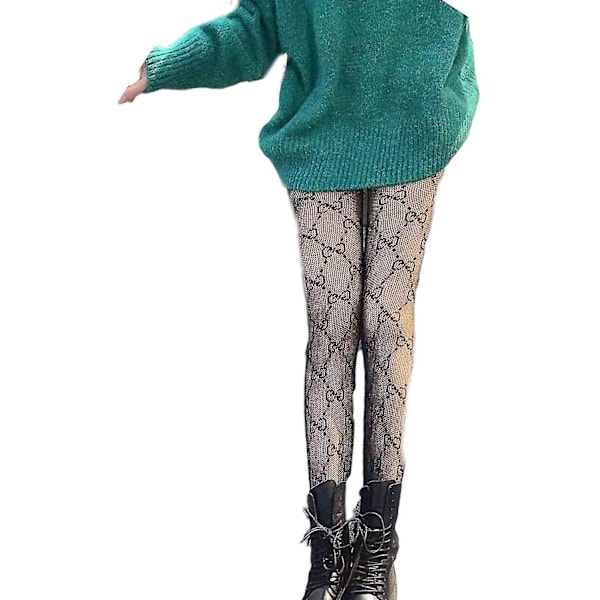 Double G Letter Fishnet Stockings - Sexy Transparent Mesh Tights