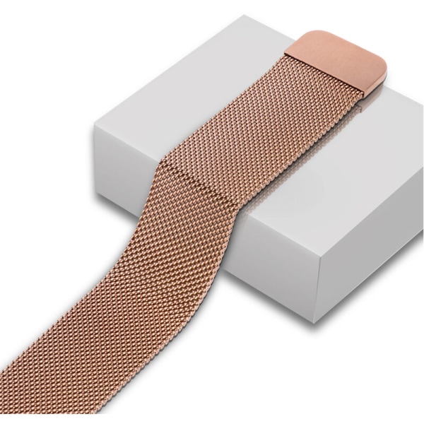 Gjelder for iOS Watch Milanese rustfri stålrem Gjelder for iOS klokkeserie 1/2/3/4 generasjon 38 mm bred, rosa rosa