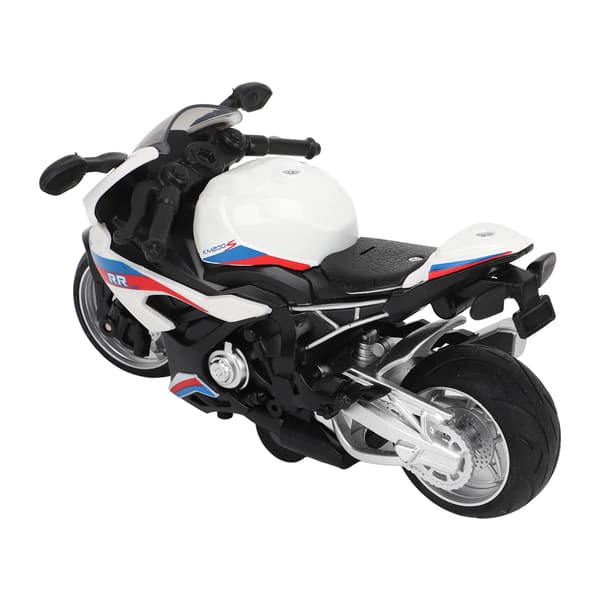 Børne Motorcykel Legetøj Træk Tilbage Lyd Lys Effekter Høj Simulation Legering Motorcykel Model Hvid