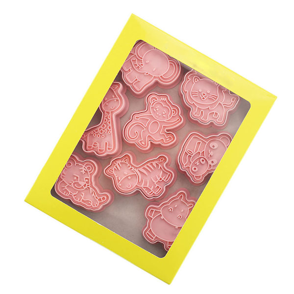 8 st Cookie Cutter Animal Shape Food Grade Plast Kex Bakform Cutter för kakor Fondant Kex