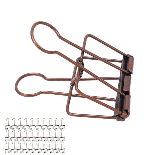 30 stk. Wire Binder Clips 5 cm Hul Strong Clamping Multi Purpose Små Binder Clips til Noter Billetter Papirer Lilla Bronze
