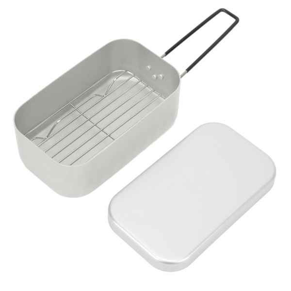 800ML Lunsjboks Aluminiumlegering Foldbar Bærbar Bento-boks med Alkoholbrenner og Oppbevaringsveske for Utendørs Campingpiknik