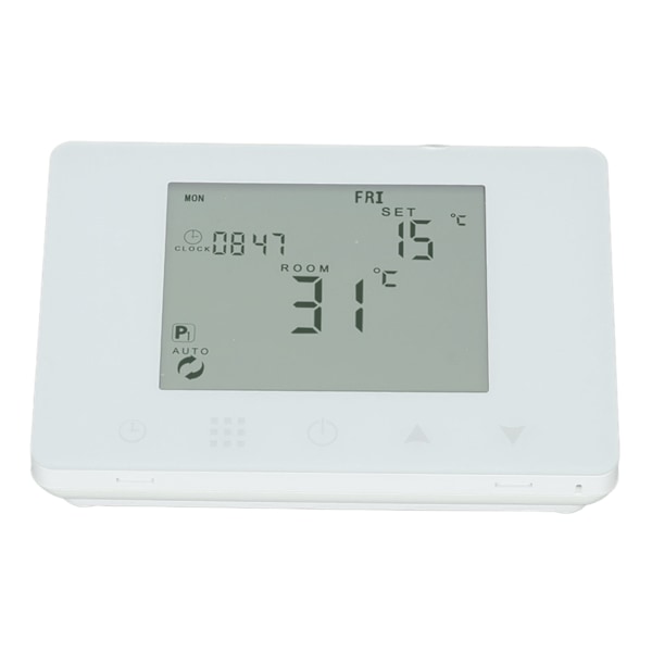 Trådløs RF-temperaturkontroll Programmerbar LCD-bakgrunnsbelyst display Smart elektrisk varmetermostat