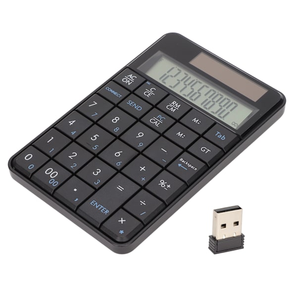 Kalkulator numerisk tastatur Kalkulator Funksjon 29 taster 2,4 GHz trådløs USB Plug and Play Ergonomisk design Trådløs numerisk pad