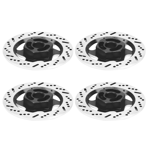 4 stk aluminiumlegering CNC-simulert bremseskiver Tilbehør Universal passform for 1:10 RC Car Black