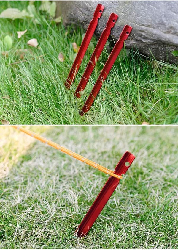 Teltplugger, 18 cm campingteltplugger med oppbevaringspose, 12-pakning