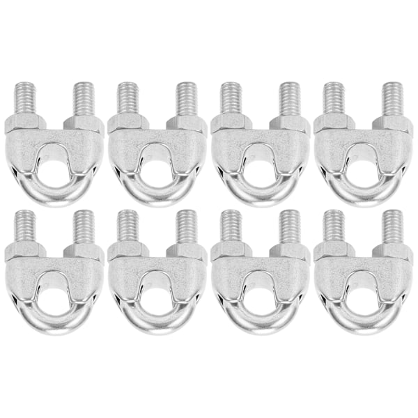 8 stk 3/8 tommer M10 rustfritt stål wirekabelklemme U-bolt sadelfeste