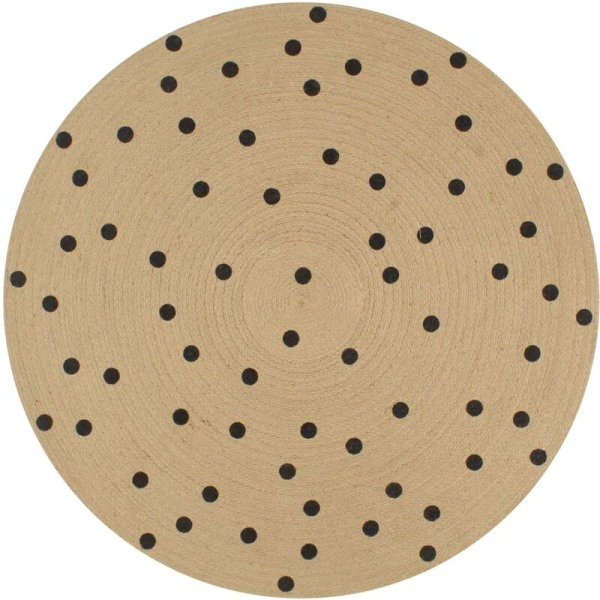 Jute handgjord matta med print 90 cm