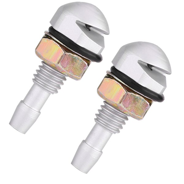 2st Universal Aluminiumlegering Bil Auto Front Vindruta Spruta Spolarmunstycke Silver