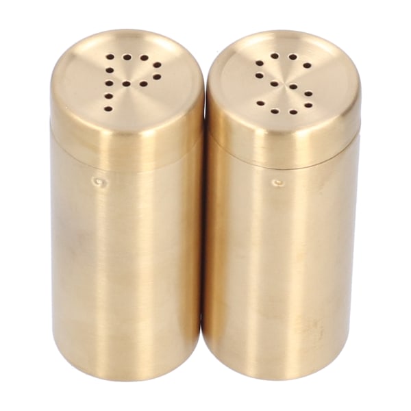 2 stk Krydderboks Rustfritt Stål Krydderflaske Salt og Pepper Shaker Kjøkkenverktøy Golden