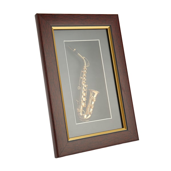 Mini Saksofon Levende Attraktiv Dekorativt Sponplate Glass Metall Elegant Stil Mini Instrument Bilderamme