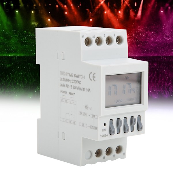 TM624 Digital Timer Strømbryter Timer 40-gruppe Tidsstyrt Ringer Din Skinnemontering 220V