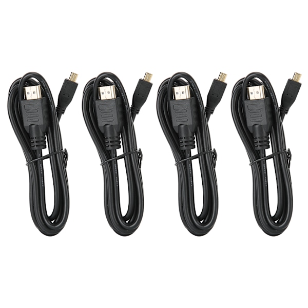 4 stk. Micro HDMI til HDMI Kabel 1,5 Meter HD Videoledning Passer til Raspberry Pi 4B