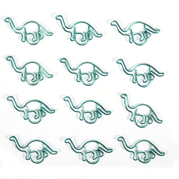 12 stk klips dinosaur-formet fargebelagt multifunksjonelle tykke klips 3x3cm