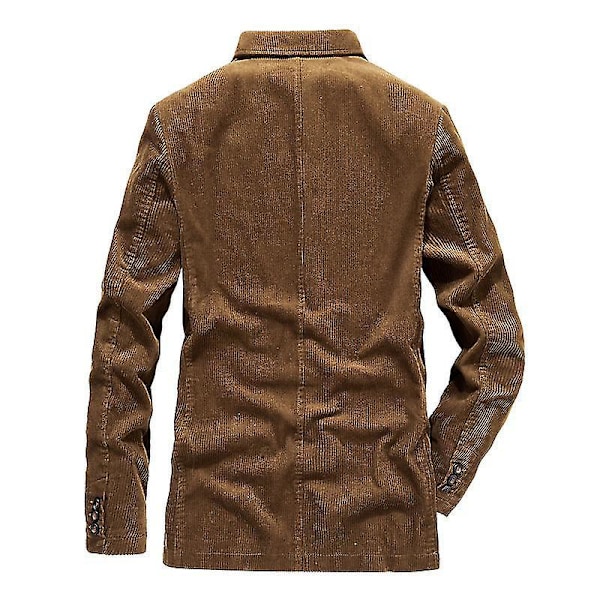 Vintage Corduroy Suit Blazer Jakke til Mænd - Brun XXL