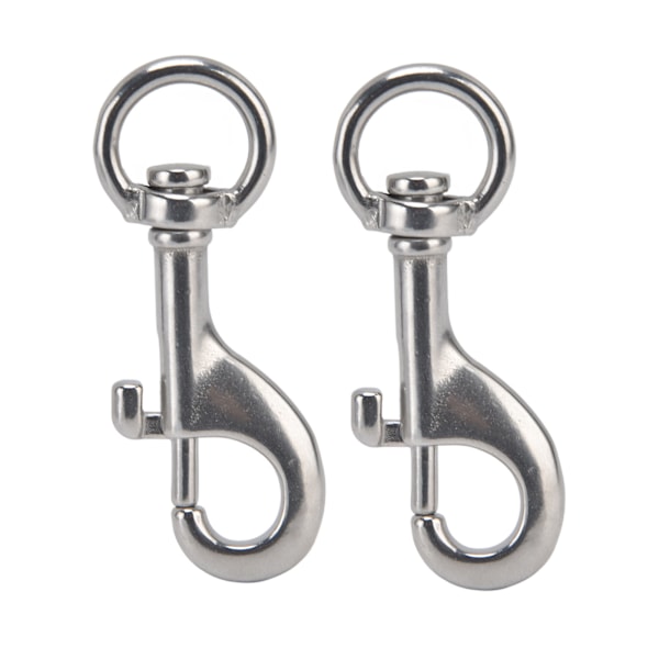 2 stk. Roterende Snap Hook Eye Bolt 316 Rustfrit Stål Marine Grade Single Ended Dyk Clip 87mm
