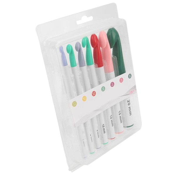 7 st Virknålar Set Ihålig Tub Plast Färg DIY Stickverktyg Tröjnålar Tillbehör