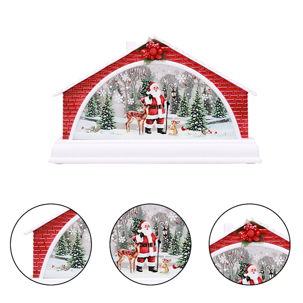 Christmas House Manger Snow House Dekoration Nattljus Heminredning Rekvisita Christmas Village House Ornament