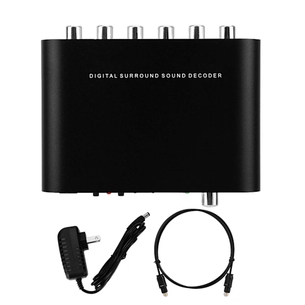 Digital DTS Kanal Dekoder 5.1 Audio Konverter Optisk fiber koaksial lydadapter 110‑240V