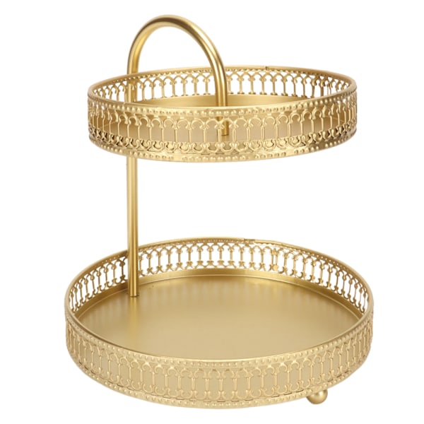 2-lags frugtbakke guld elegant stor kapacitet dekorativt multifunktionelt cupcake stativ til hjemmefest køkken