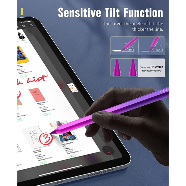 Nettbrett Stylus For 2022 iPad 10/9/8/7/6th Generation, Purple Gradient -