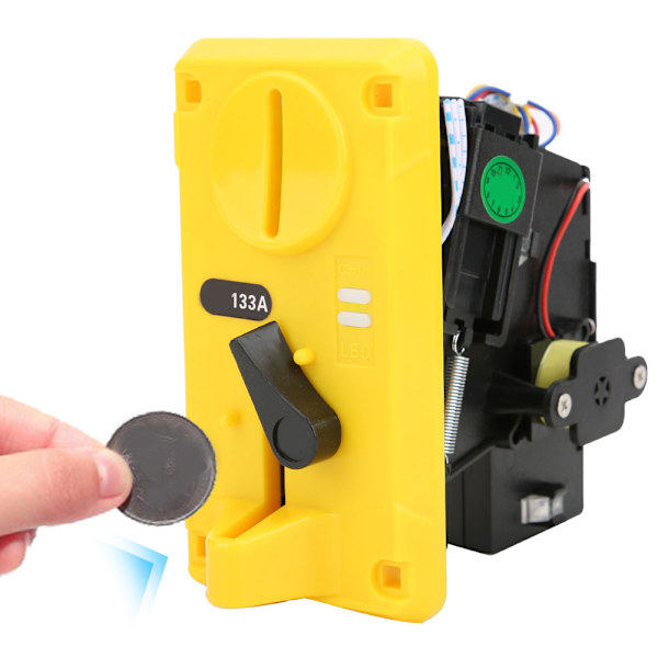 Jämförande myntväljarlåda Acceptor CPU med LED Light Flip Cover för Game Machine Yellow