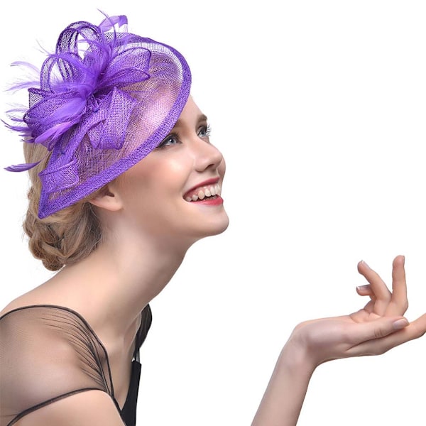 Kvinnor Fest Bröllop Fascinator Cocktail Hatt Hårband Tillbehör Franskt beslöjade hår Pannband Vintage hårklämma