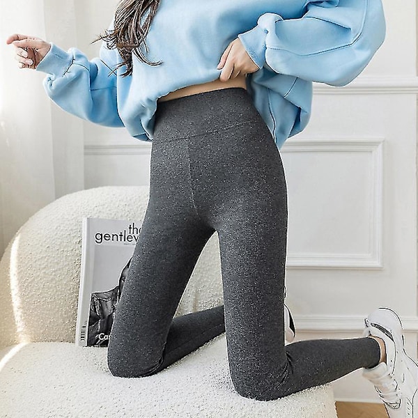 Cashmere Ull Høytaljede Leggings - Super Tykke & Høy Elasticitet - Svart