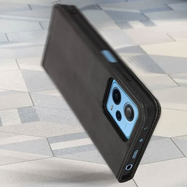 Etui kompatibelt med Xiaomi Redmi Note 12 Pro 5G - AVIZAR - Magnetisk kortholder flip - Sort Svart