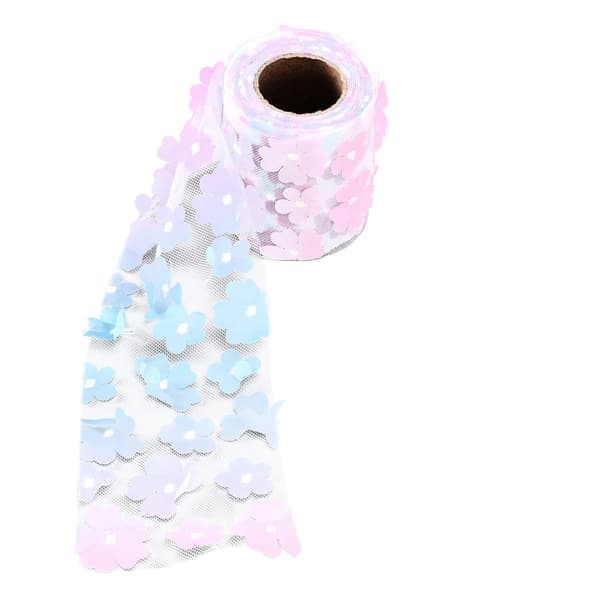 Blomster Tyllruller 8cm 10yd Utsøkt Lys Vakker DIY Fleksibel Bred Applikasjon Tyllrull StoffGradient Lilla