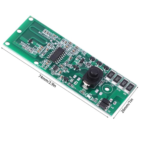 Aurinkolampun ohjainmoduulin piirilevy mikroaaltotutkainduktiolla kytkimellä 3,2V/3,7V