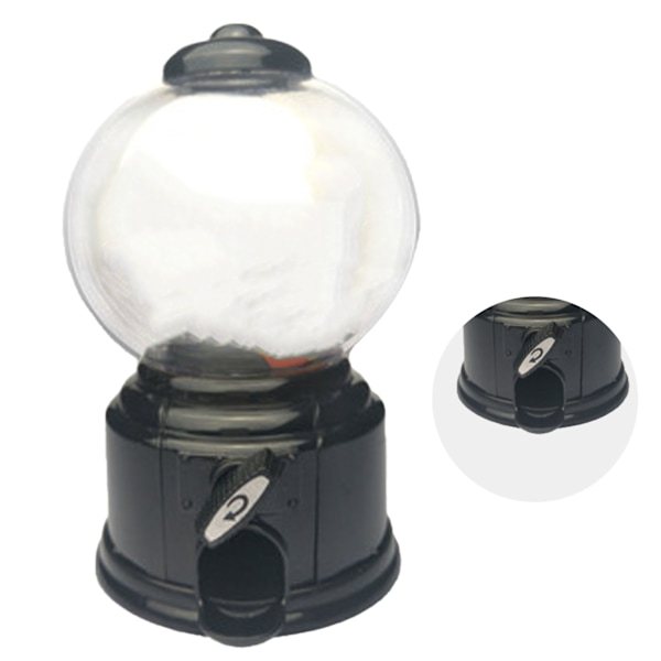 Barneautomat Leke Multifunksjon Retro Design Holdbar Plast Gumballmaskin for Barn for Familiespill Interaksjon Svart
