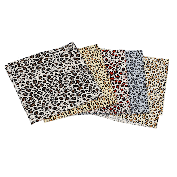 5 st Leopardtryck tyg sylakan 5 färger Luktfritt mjukt leopardtryck Quiltat Patch Tyg