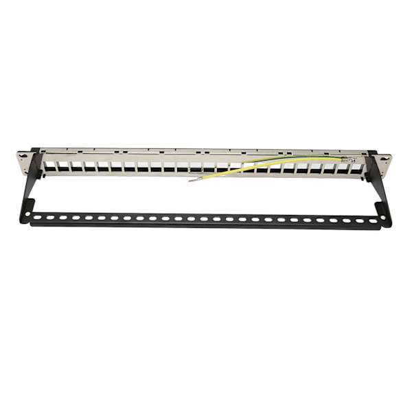 CAT5e Patchpanel 24 porter, anti-interferens, stabil, polert metall, CAT6 rackmontert panel for 19 tommers rackskap