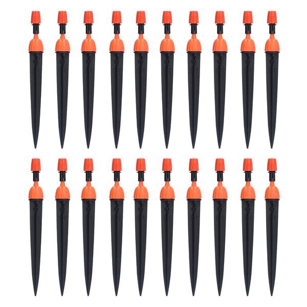 20 Sett Multifunksjonell Spraydrypper Justerbar Vanning Atomiserende Sprinklere Dryppvanningssystem Oransje