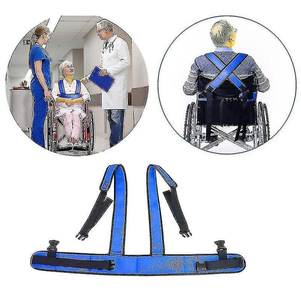 Pyörätuolin tukiliivi Säädettävä turvavyö Vanhusten potilaan rajoitusnauha Sininen Hy