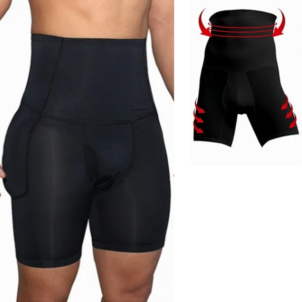 Miesten pehmeät ja hengittävät stretch-bokserit, korkea vyötärö, hoikentavat shortsit miehille, XL