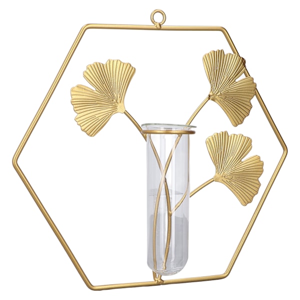 Vas Prydnad Guld Ginkgo Leaf Design Fashionabla Utsökt Vas Dekoration för Hem Vardagsrum Sovrum