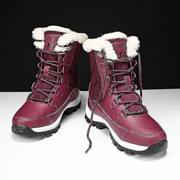 Warm Plus Velvet Naisten Lumikengät Punainen Ulkoilu Casual Puuvillakengät FRS91338
