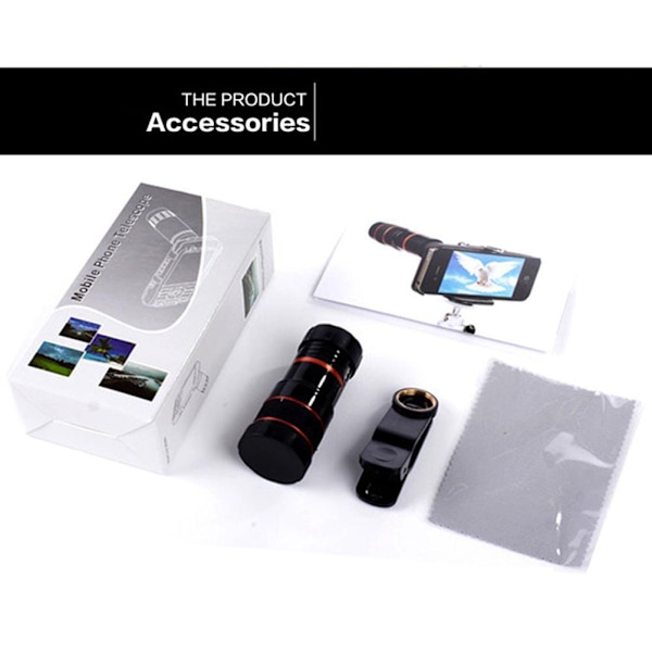 Mobiltelefon Kameralinsesæt Universal 8X Monocular Telescope Mobil Zoomlinse til de fleste smartphones