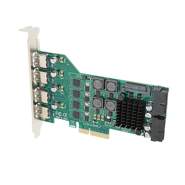 PCIE till USB 3.0 expansionskort oberoende 4 kanaler 5Gbps USB3.0 3A strömförsörjning PCI Express USB 3.0-kort för Windows