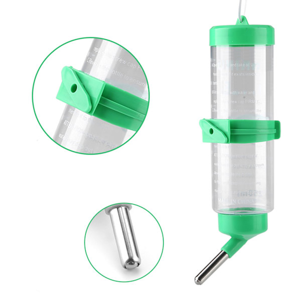 250 ml Lemmikkirottien juomapullo Hamster Auto Non Drip Riippuva Vedenjakaja Vihreä